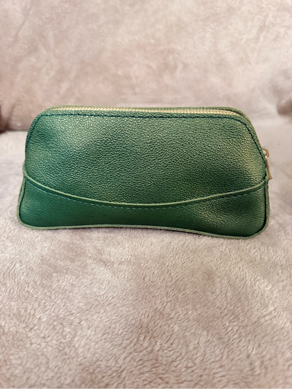 Portland Leather Goods Green metallic pebbled leather pouch - Picture 2 of 6
